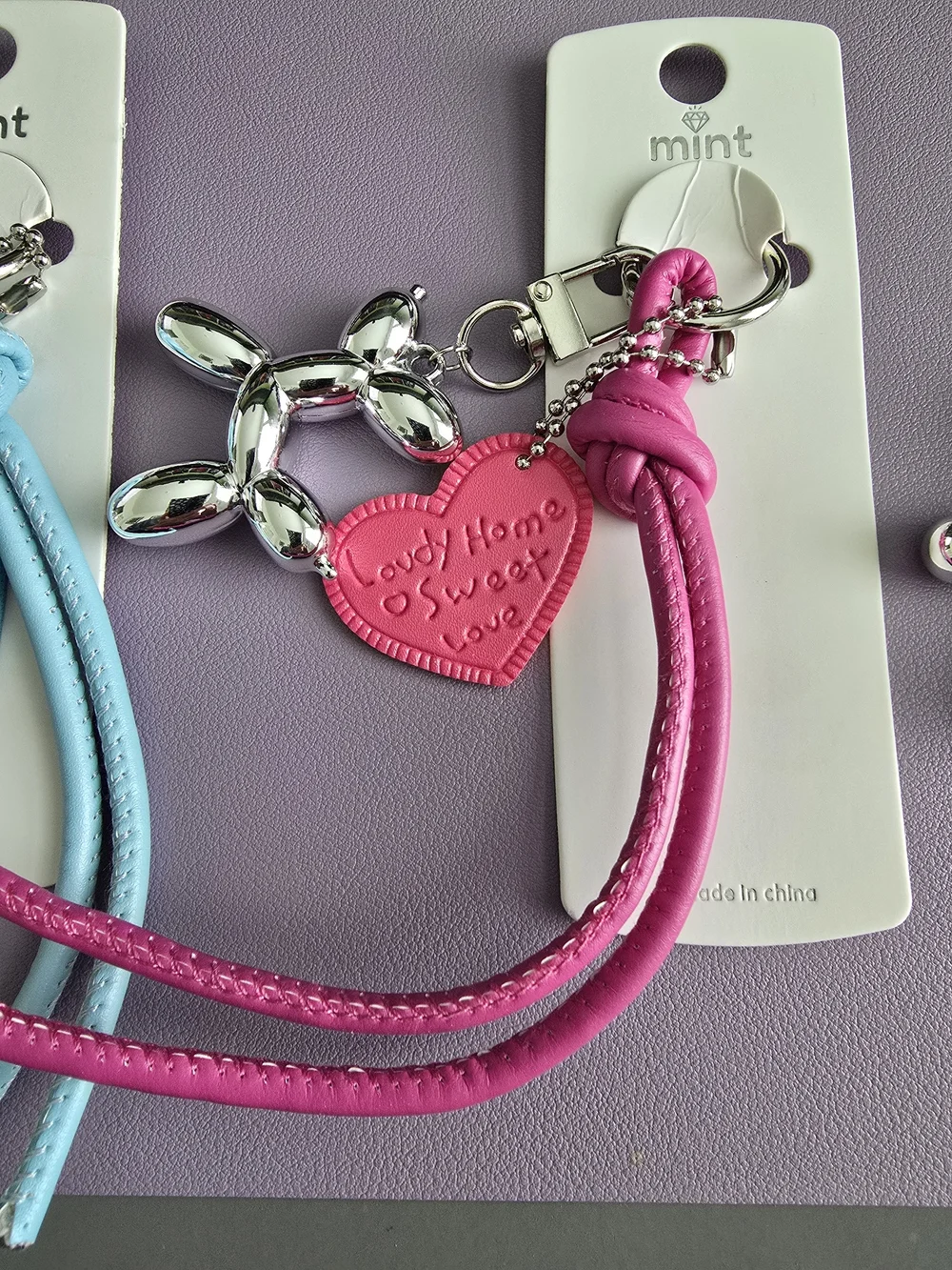 Mint Balloon Dog Bag Charm Keychains - Pick One - Peach, Pink, Blue, Yellow, NWT